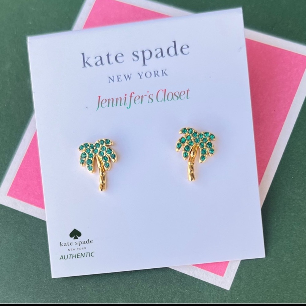 Kate Spade Earrings NWT / Pave Palm Tree Stud Earrings